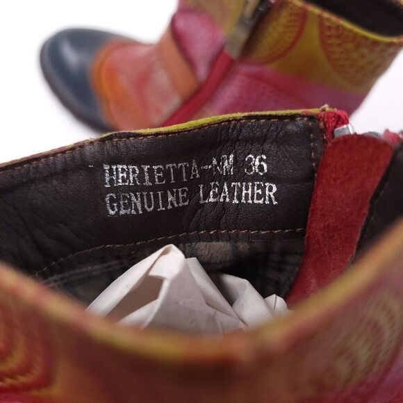 L' Artiste Herietta Spring Step Womens Size 36 Brown Red Bootie - Picture 9 of 14